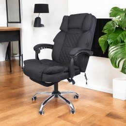 MASTER Bürodrehsessel mit Fußstütze und Massagefunktion - schwarz MATERIAL KO32CZ