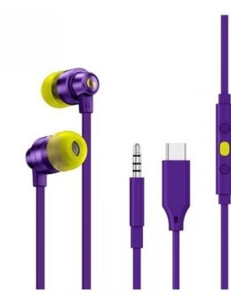 Słuchawki z mikrofonem Douszne LOGITECH 981-000936 (3.5 mm minijack wtyk/Fioletowy)