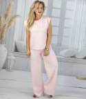 Dres damski koszulka z poduszkami szerokie spodnie z materiału MAVA (Różowy) Dres damski koszulka z poduszkami szerokie spodnie z materiału MAVA (Różowy)