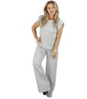 Dres damski koszulka z poduszkami szerokie spodnie z materiału MAVA (Szary) Dres damski koszulka z poduszkami szerokie spodnie z materiału MAVA (Szary)