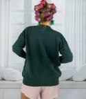 Krótki kardigan sweter rozpinany z puszystej dzianiny "COCO CHIC" (Zielony)