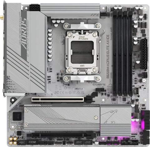 Płyta główna GIGABYTE B650M AORUS ELITE AX ICE (Socket AM5 /micro ATX) Płyta główna GIGABYTE B650M AORUS ELITE AX ICE (Socket AM5 /micro ATX)