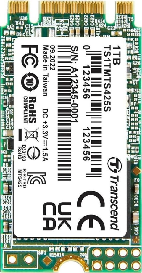 Dysk SSD TRANSCEND TS1TMTS425S (M.2 2242″ /1 TB ) Dysk SSD TRANSCEND TS1TMTS425S (M.2 2242″ /1 TB )