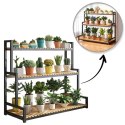 Blumenständer, Bücherregal, 3-stufiger Blumenständer, 120 x 40 x 95cm, schwarz SZ47CZ Blumenständer, Bücherregal, 3-stufiger Blumenständer, 120 x 40 x 95cm, schwarz SZ47CZ