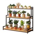 Blumenständer, Bücherregal, 3-stufiger Blumenständer, 120 x 40 x 95cm, schwarz SZ47CZ Blumenständer, Bücherregal, 3-stufiger Blumenständer, 120 x 40 x 95cm, schwarz SZ47CZ