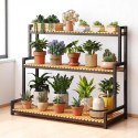 Blumenständer, Bücherregal, 3-stufiger Blumenständer, 120 x 40 x 95cm, schwarz SZ47CZ Blumenständer, Bücherregal, 3-stufiger Blumenständer, 120 x 40 x 95cm, schwarz SZ47CZ