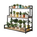 Blumenständer, Bücherregal, 3-stufiger Blumenständer, 120 x 40 x 95cm, schwarz SZ47CZ Blumenständer, Bücherregal, 3-stufiger Blumenständer, 120 x 40 x 95cm, schwarz SZ47CZ