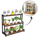 Blumenständer, Bücherregal, 3-stufiger Blumenständer, 80 x 40 x 95cm, schwarz SZ46CZ Blumenständer, Bücherregal, 3-stufiger Blumenständer, 80 x 40 x 95cm, schwarz SZ46CZ