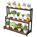 Blumenständer, Bücherregal, 3-stufiger Blumenständer, 80 x 40 x 95cm, schwarz SZ46CZ Blumenständer, Bücherregal, 3-stufiger Blumenständer, 80 x 40 x 95cm, schwarz SZ46CZ