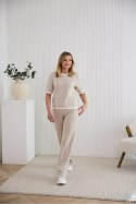 Bluzka Model M427 Jodełka/Beige - La Aurora - 48