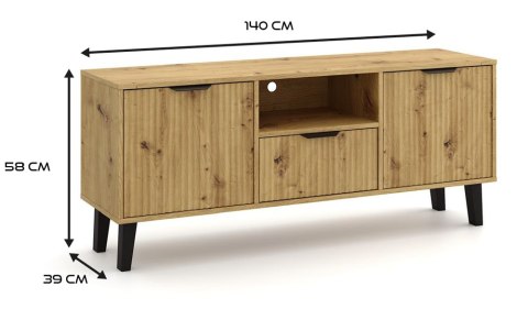SZAFKA RTV Scandi 2D1S SLIM DĄB ARTISAN SZAFKA RTV Scandi 2D1S SLIM DĄB ARTISAN