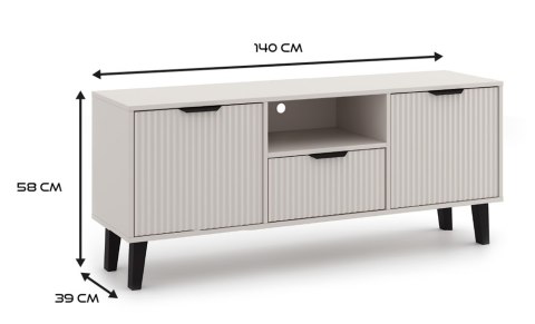 SZAFKA RTV Scandi 2D1S SLIM KASZMIR BEŻ SZAFKA RTV Scandi 2D1S SLIM KASZMIR BEŻ