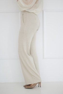 Spodnie Damskie Model M419/D Jodełka/Beige - La Aurora - 40