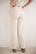 Spodnie Damskie Model M419LX Lurex Beige - La Aurora - 42 Spodnie Damskie Model M419LX Lurex Beige - La Aurora - 42