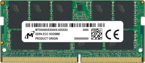 Pamięć MICRON (SODIMM/DDR4/16 GB/3200MHz/1.2V/22CL/SINGLE) Pamięć MICRON (SODIMM/DDR4/16 GB/3200MHz/1.2V/22CL/SINGLE)