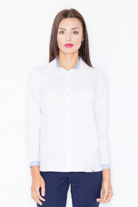 Koszula Damska Model M491 White/Blue - Figl - XL