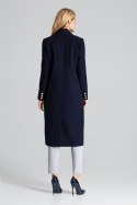 Płaszcz Damski Model M681 Navy - Figl - XL Płaszcz Damski Model M681 Navy - Figl - XL