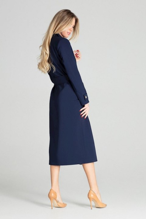 Płaszcz Damski Model M698 Navy - Figl - M Płaszcz Damski Model M698 Navy - Figl - M