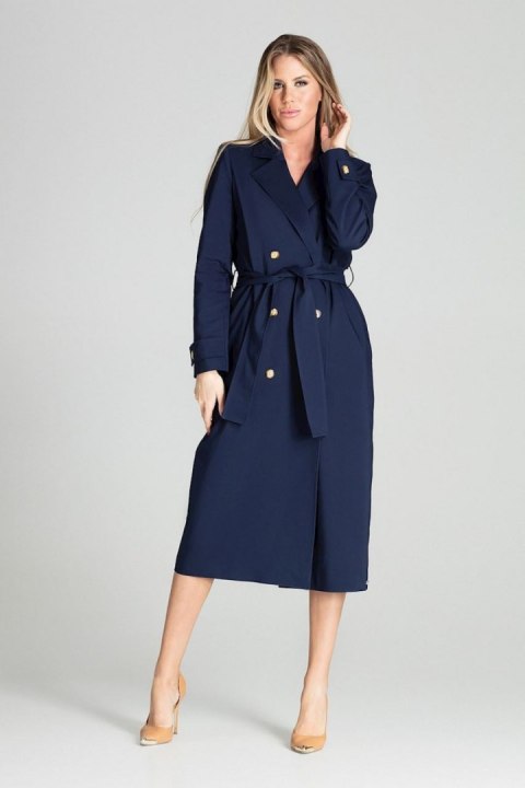 Płaszcz Damski Model M698 Navy - Figl - S Płaszcz Damski Model M698 Navy - Figl - S