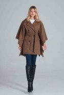 Płaszcz Damski Model M846 Brown Melange - Figl - uniwersalny