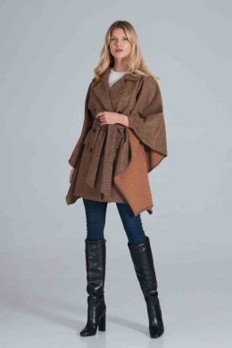 Płaszcz Damski Model M846 Brown Melange - Figl - uniwersalny