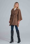 Płaszcz Damski Model M846 Brown Melange - Figl - uniwersalny