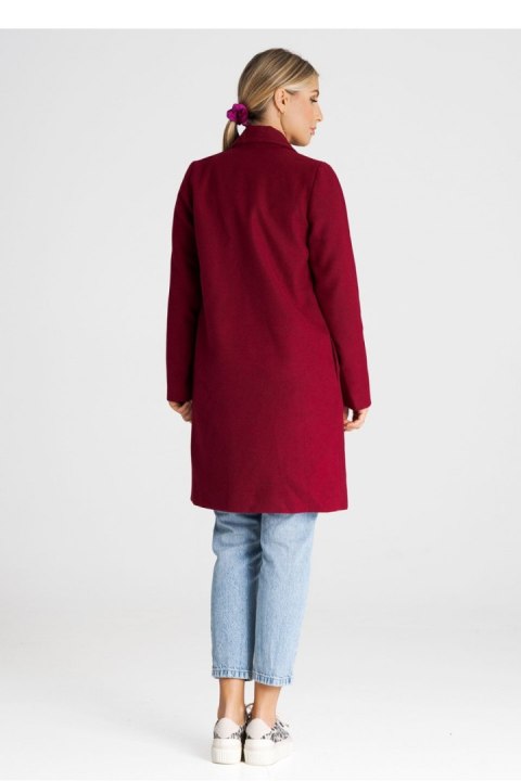 Płaszcz Damski Model M990 Bordo - Figl - L Płaszcz Damski Model M990 Bordo - Figl - L