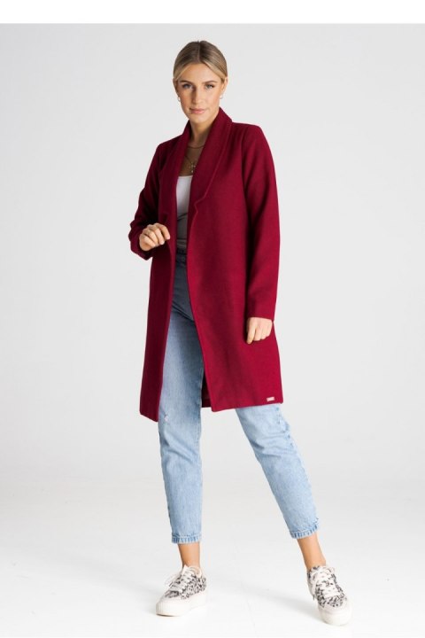 Płaszcz Damski Model M990 Bordo - Figl - M Płaszcz Damski Model M990 Bordo - Figl - M