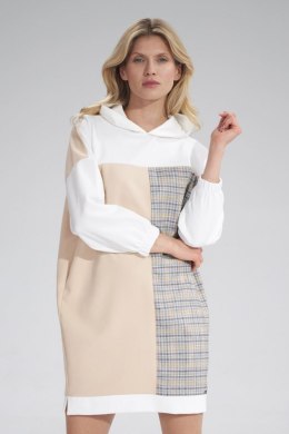 Sukienka Moddel M755 Ecru/Beige/Wzór 121 - Figl - S/M