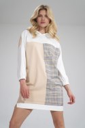 Sukienka Moddel M755 Ecru/Beige/Wzór 121 - Figl - S/M