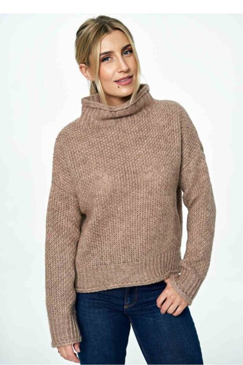 Sweter Damski Model M886 Brown - Figl - uniwersalny Sweter Damski Model M886 Brown - Figl - uniwersalny