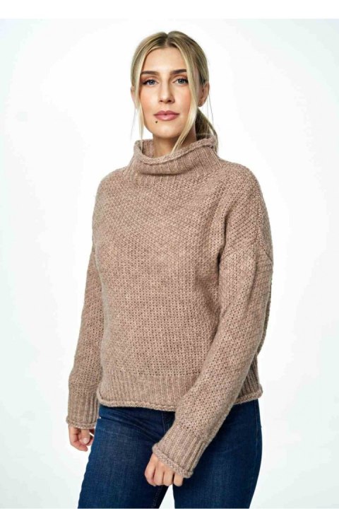Sweter Damski Model M886 Brown - Figl - uniwersalny Sweter Damski Model M886 Brown - Figl - uniwersalny