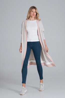Sweter Kardigan Model M845 Beige/Pink/White - Figl - L/XL