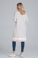 Sweter Kardigan Model M845 Beige/Pink/White - Figl - L/XL Sweter Kardigan Model M845 Beige/Pink/White - Figl - L/XL