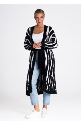 Sweter Kardigan Model M984 Black/White - Figl - uniwersalny