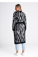 Sweter Kardigan Model M984 Black/White - Figl - uniwersalny Sweter Kardigan Model M984 Black/White - Figl - uniwersalny