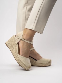 Damskie Espadryle na Koturnie WILD ELEGANCE BEIGE - 39