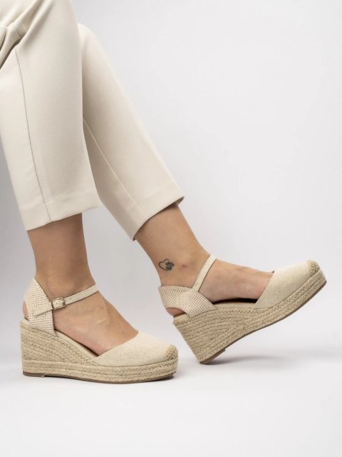 Damskie Espadryle na Koturnie WILD ELEGANCE BEIGE - 40 Damskie Espadryle na Koturnie WILD ELEGANCE BEIGE - 40