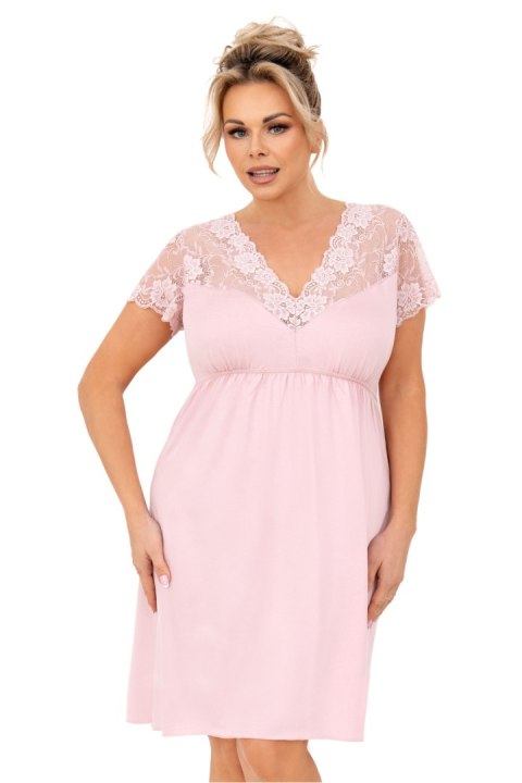 Koszulka nocna Koszula Nocna Model Livia Plus Size Powder Pink - Donna - XXXXXXL Koszulka nocna Koszula Nocna Model Livia Plus Size Powder Pink - Donna - XXXXXXL