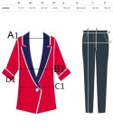 Elegancki komplet damski z printem toile de Jouy " COLETTE (Beżowy)