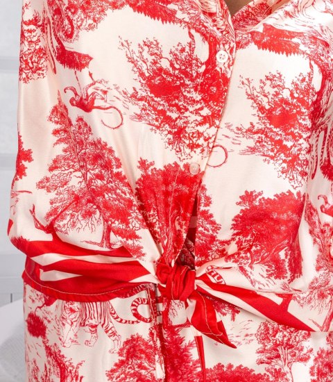 Elegancki komplet damski z printem toile de Jouy " COLETTE (Czerwony) Elegancki komplet damski z printem toile de Jouy " COLETTE (Czerwony)