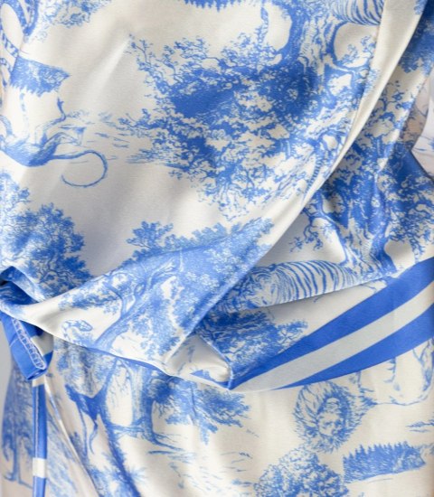 Elegancki komplet damski z printem toile de Jouy " COLETTE (Niebieski)