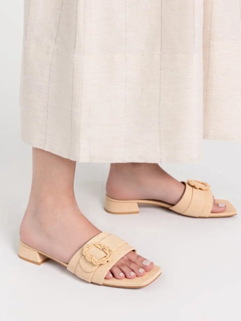 Klapki Eleganca Khaki - 38