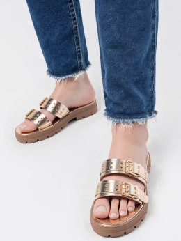 Czółenka damskie eleganckie w kolorze Gold - 38