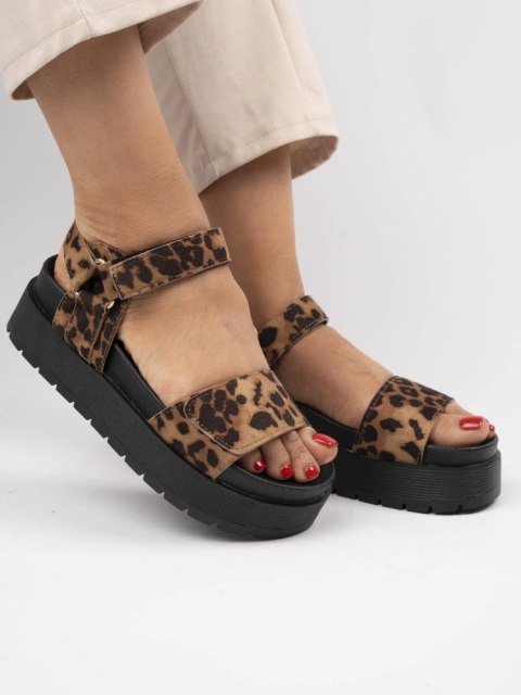Kozaki damskie eleganckie w kolorze LEOPARD - 38