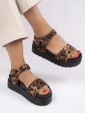 Kozaki damskie eleganckie w kolorze LEOPARD - 38