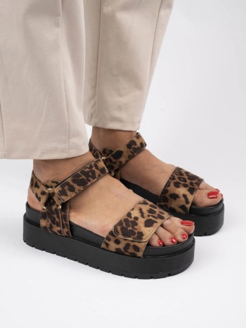 Kozaki damskie eleganckie w kolorze LEOPARD - 38