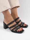SANDAŁY BRAIDED HEEL BLACK - 38
