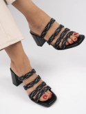 SANDAŁY BRAIDED HEEL BLACK - 38