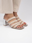 Sandały BRAIDED HEEL SILVER - 39